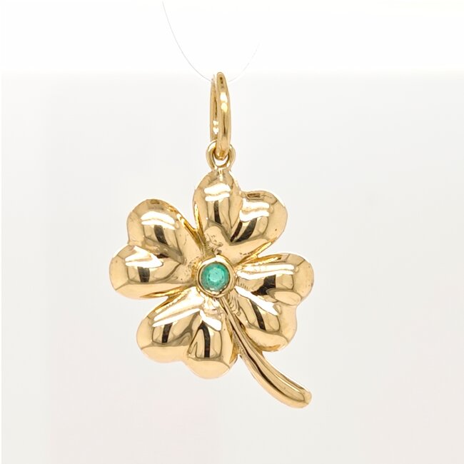 new 14k hanger klaver4 smaragd 4gr