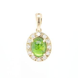 ROS  Jewel Design 14k gouden hanger met Tourmalijn en LabGrownDiamond