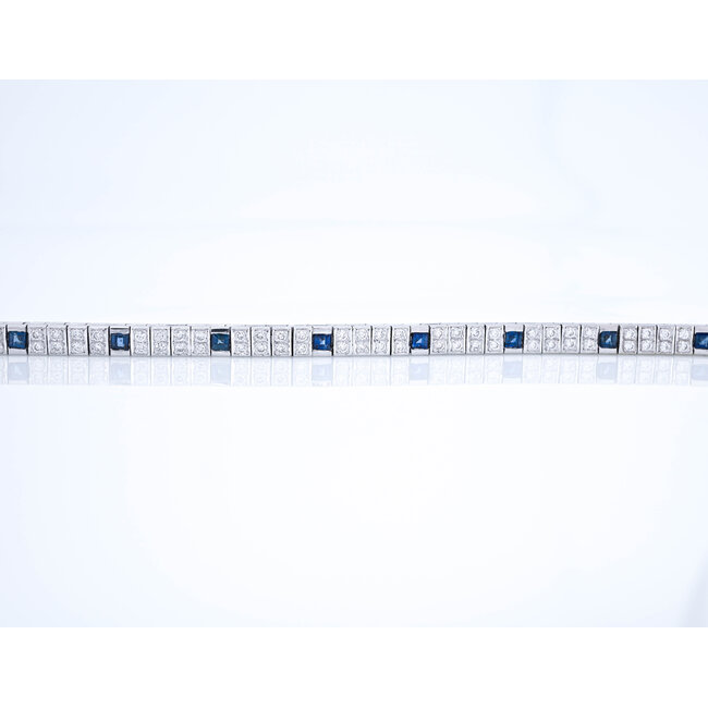 Occ 18k armb 24.3g Saff/princescutDia2.12ct 18cm