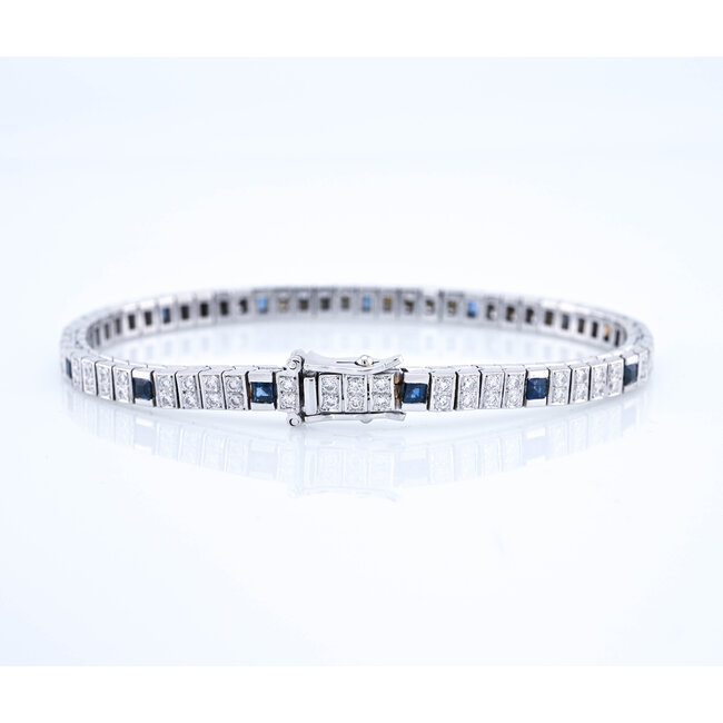 Occ 18k armb 24.3g Saff/princescutDia2.12ct 18cm