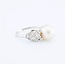 Occ 18k witgd ring Nat. Parel 0.54ct oudslijpsel mt 18.5