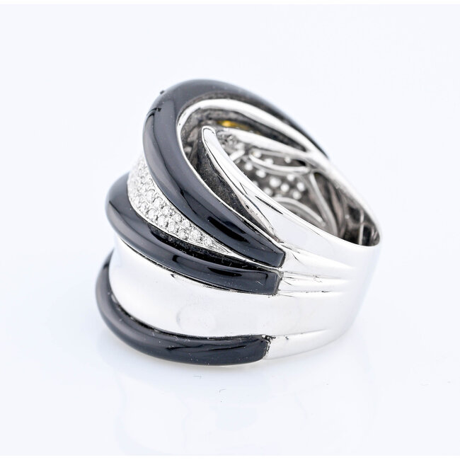 Occ 14k witgd ring Keramiek 1.6ctbril 16.8g mt 18