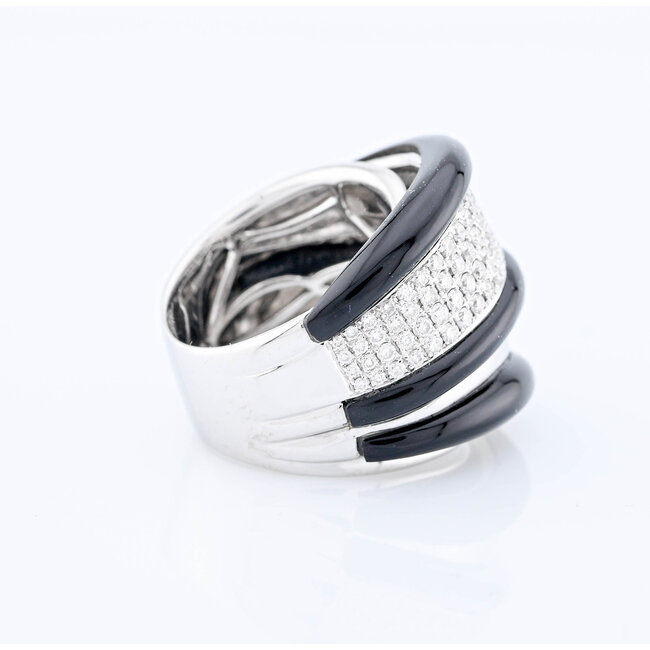 Occ 14k witgd ring Keramiek 1.6ctbril 16.8g mt 18