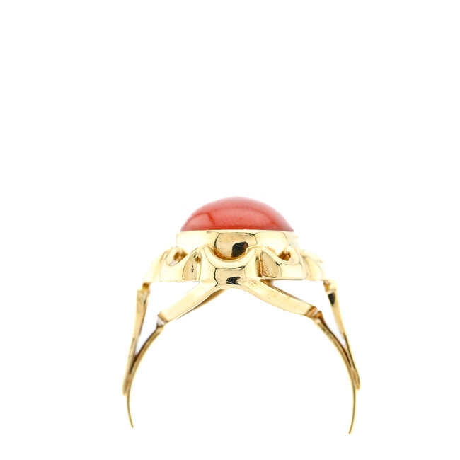 Occ 14k ring met Bloedkoraal 3.3g  mt15.75