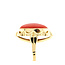 14k gouden ring met een Bloedkoraal