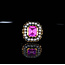 18k gouden ring met een Pink Saffier en Diamanten