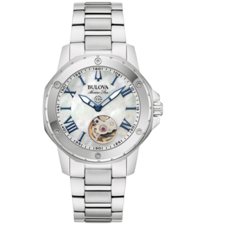 Bulova Marine Star Series A Dameshorloge roestvrij staal parelmoer Ø 35 mm. Automatic. 96L326