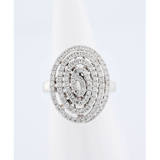 14k witgouden ring  met briljanten