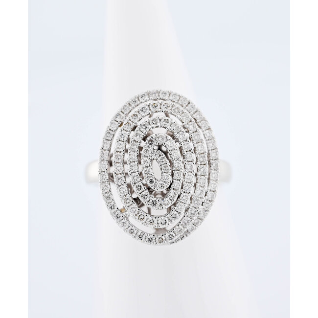 14k witgouden ring  met briljanten