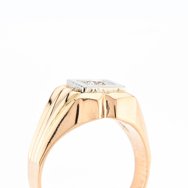 Occ. 18K. Zegelring. Brill.0,20k. 8,1Gr. Mt20,5