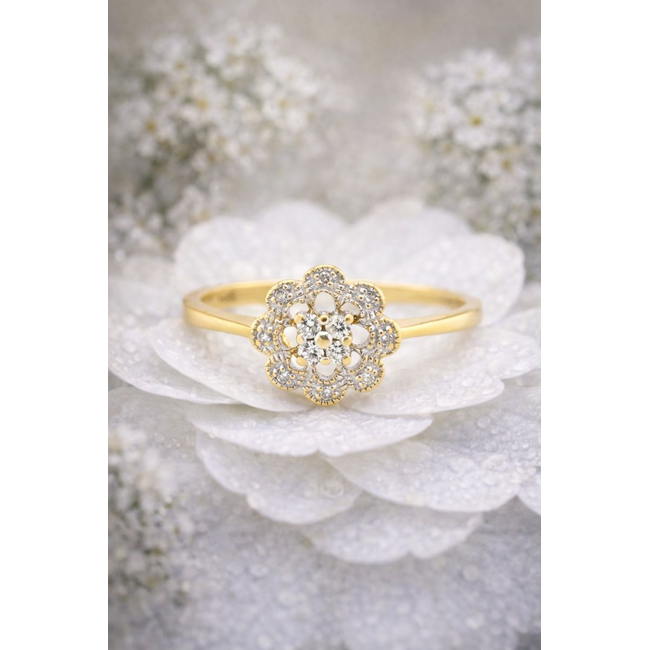 Occ. GG Ring14K. Brillj. 2,1Gr.Mt17