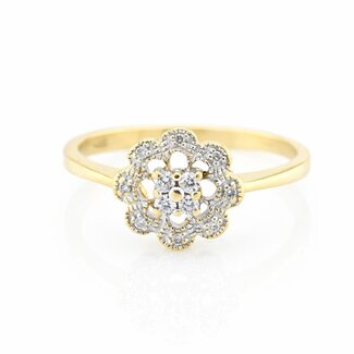 Occ. GG Ring14K. Brillj. 2,1Gr.Mt17