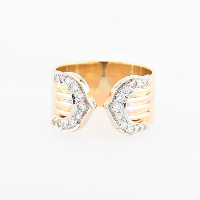 Occ 18K ring 18Brillj 0.85ct.9,3Gr.Mt19