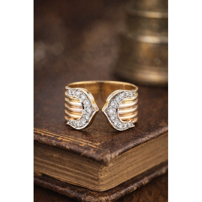 Occ 14K ring 18Brillj 0.85ct.9,3Gr.Mt19