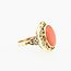 Occ 14K bloedkoraal ring.3,7Gr.Mt19