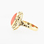 Occ 14K bloedkoraal ring.3,7Gr.Mt19