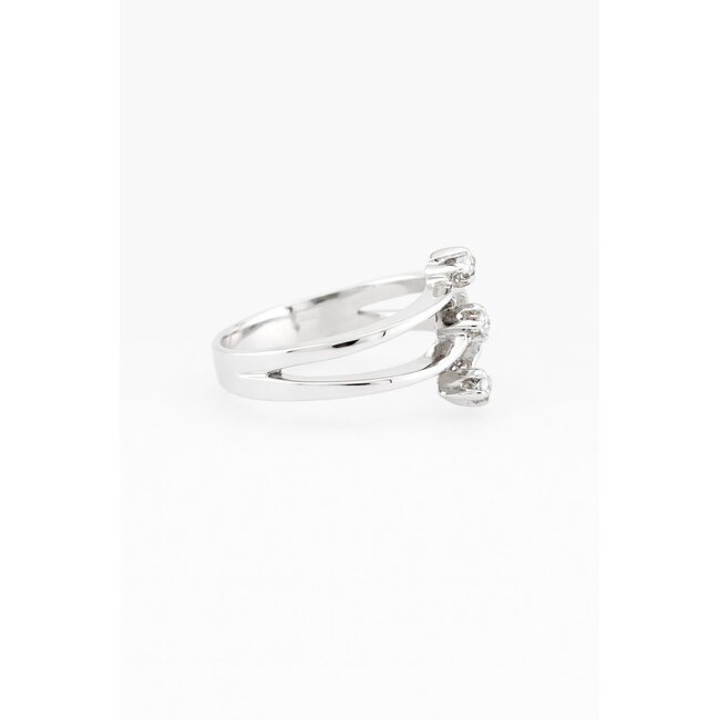 Occ 14K WG Ring. Brilljant. 6,7Gr. Mt17,5