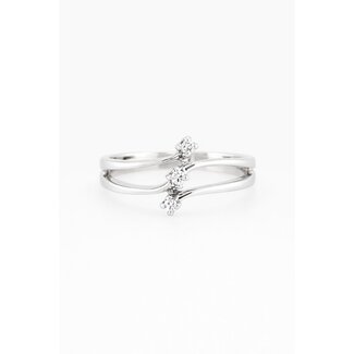 Occ 14K WG Ring. Brilljant. 6,7Gr. Mt17,5