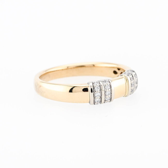Occ 14K Ring met Brilljant. 4Gr. Mt 18,5