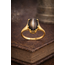 Occ. 14K. Kattenoog. RookQuartz Ring.  Mt17,5. 2,6Gr