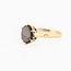 Occ. 14K. Kattenoog. RookQuartz Ring.  Mt17,5. 2,6Gr