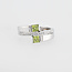 Occ. 18K. WG RING PERIDOT,BRILLJ.7,6GR.MT17,5