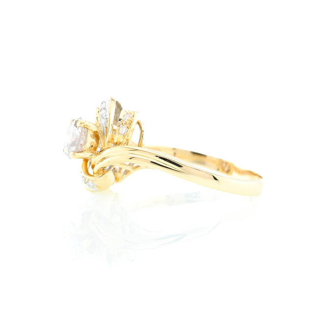 Occ.18k. Ring met Brillj.0,5ct.P2/H. mt18. 3,8Gr