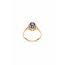Occ.14K Ring met Brillj.o,02ct Saffier. 1,9Gr. Mt17