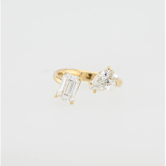 14K. GG ring Emirald cut lab Diamond. 2,7gr.mt17