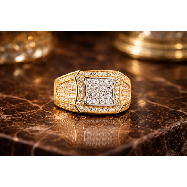 14k zegelring zirkonia 6.9g  mt20