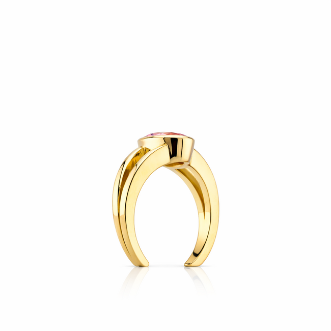 14K. Pink Diamond Ring Ros Design. 2ct. 6,6Gr Mt17