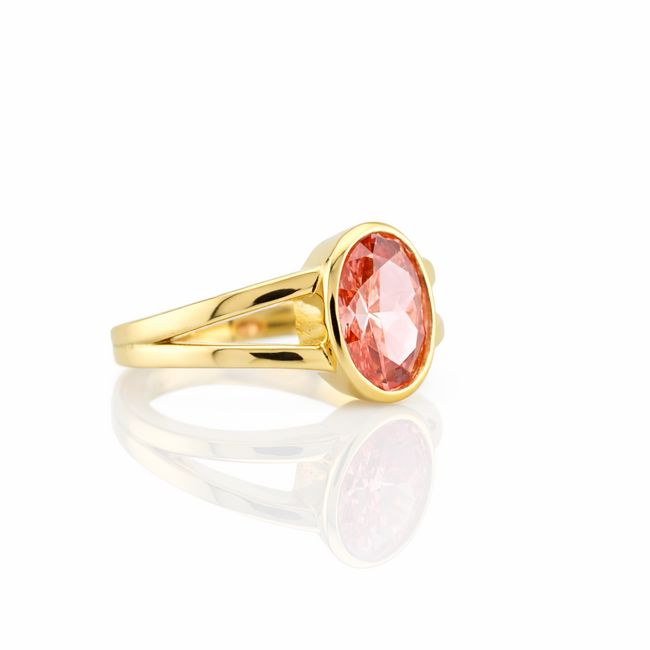 14K. Pink Diamond Ring Ros Design. 2ct. 6,6Gr Mt17