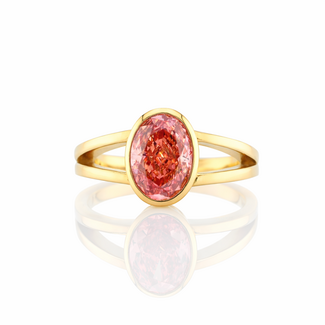 14K. Pink Diamond Ring Ros Design. 2ct. 6,6Gr Mt17
