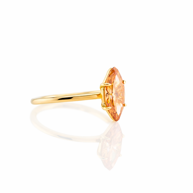 14K. Ros Design ring met marquise diamant – 1,25 ct