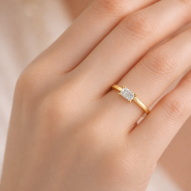 14K cushion-cut diamant. 29Gr. mt18 Ros Design