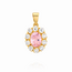 Occ. Hanger roze synth. Kleursteen/Zirk. 1,6Gram
