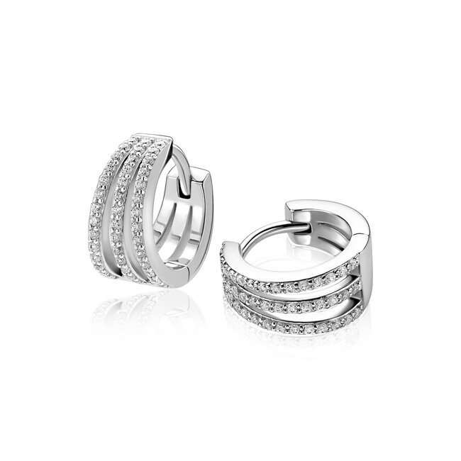 ZINZI Zinzi Klapcreolen multilook 3 banen zirk 13MM