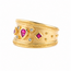 Occ. 14K. Ring Robijn/Dia. 6,9Gr. Mt19