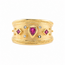 Occ. 14K. Ring Robijn/Dia. 6,9Gr. Mt19
