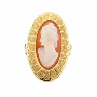 Occ. 14K. Camee Ring. 5,5Gr. Mt17,5