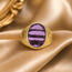 Vintage.  14K.  Zegelring Amethist. 8,3Gr. Mt19