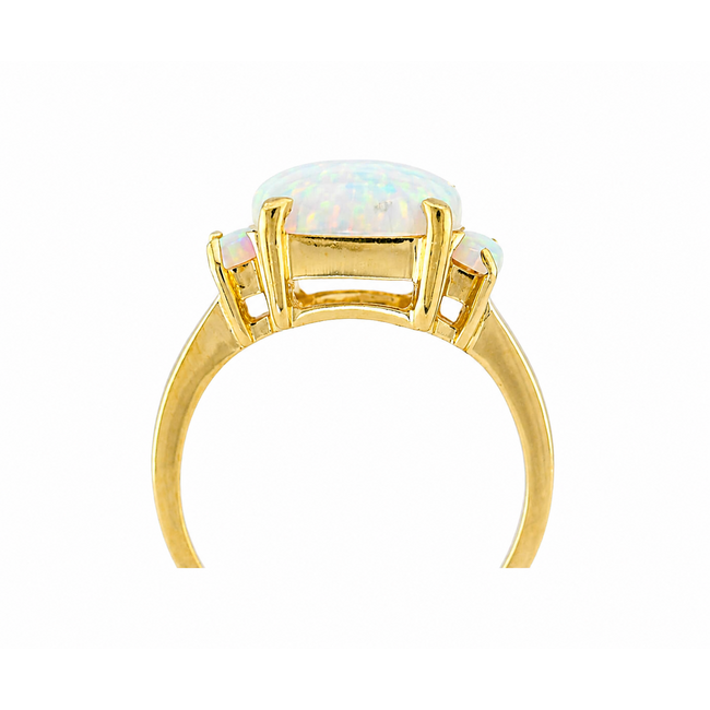 Vintage. 14K. Ring met 3 Opaal. 5,2Gr. Mt17