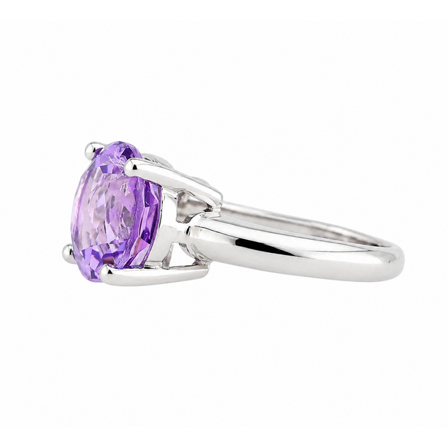 Vintage Witgoud Ring met Ametist. 4,1Gr. Mt 17