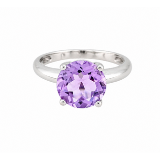 Vintage Witgoud Ring met Ametist. 4,1Gr. Mt 17