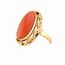 Vintage. 14K. Ring Bloedkoraal. 4.9Gram. Mt16,5