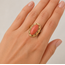 Vintage. 14K. Ring Bloedkoraal. 4.9Gram. Mt16,5