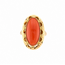 Vintage. 14K. Ring Bloedkoraal. 4.9Gram. Mt16,5
