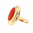 Vintage. 14 Karaat Ring met Bloedkoraal. 3,6Gr. Mt 17