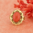 Vintage. Ring met Bloedkoraal. 6,1Gr. Mt 19