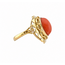 Vintage. Ring met Bloedkoraal. 6,1Gr. Mt 19